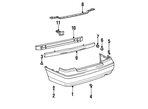1996 Toyota Avalon Bumper & Components - Rear Diagram