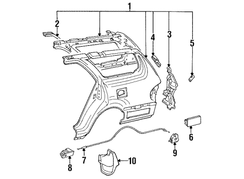 1993 Toyota Camry Exterior Trim - Quarter Panel Diagram