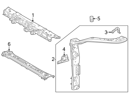 2025 Toyota Grand Highlander Radiator Support Diagram