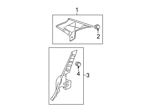 2008 Toyota Yaris Interior Trim - Quarter Panels Diagram 2 - Thumbnail