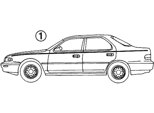 1996 Toyota Camry Stripe Tape, Gold Diagram for 00211-S2003