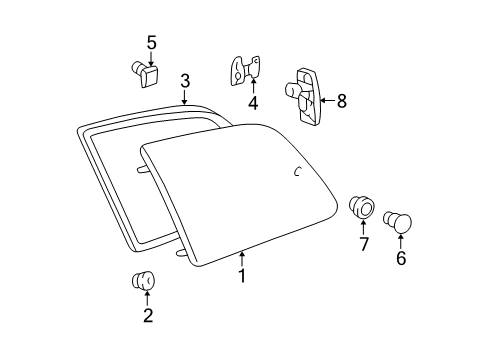 2000 Toyota Sienna Glass - Uniside Diagram