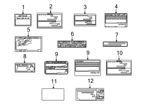 2005 Toyota Camry Information Labels Diagram