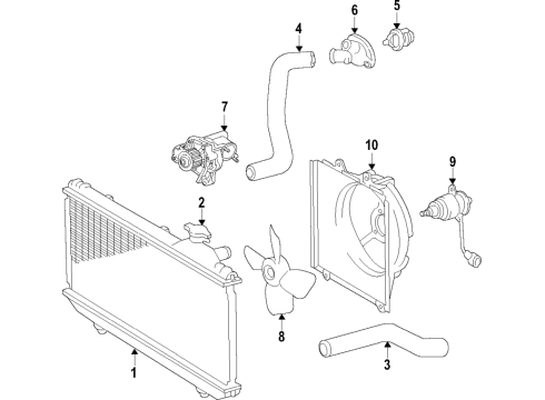 2000 Toyota Solara Radiator & Components Diagram 3 - Thumbnail