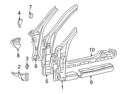 2003 Toyota Solara Hinge Pillar Diagram 2 - Thumbnail