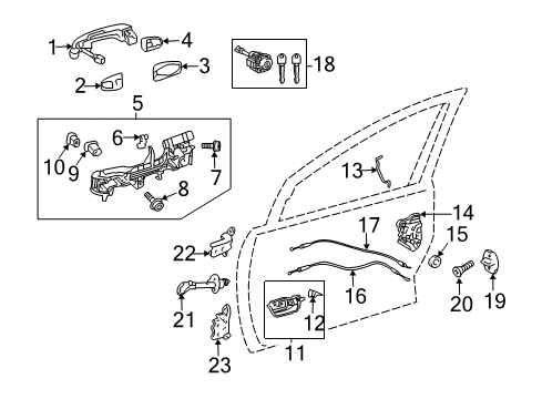 2013 Toyota Prius C Front Door Diagram