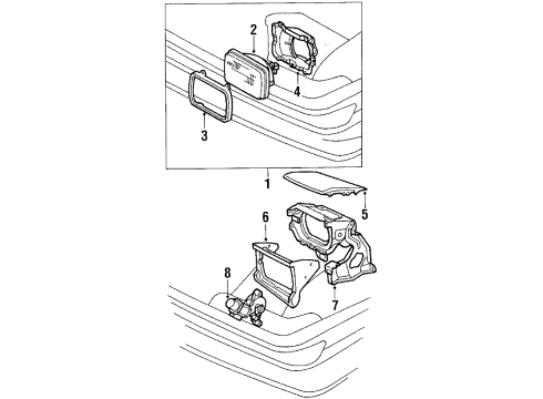 1989 Toyota Corolla Headlamp Components - Headlights Diagram 3 - Thumbnail