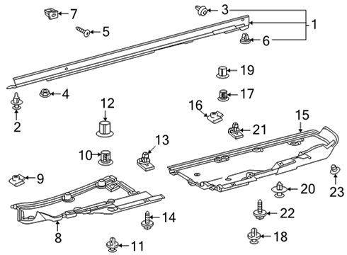 2025 Toyota Highlander Exterior Trim - Pillars Diagram