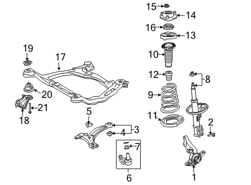 2008 Toyota Sienna Front Suspension Components Diagram 3 - Thumbnail