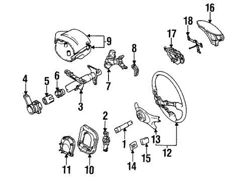 1992 Toyota Paseo Steering Column Components Diagram