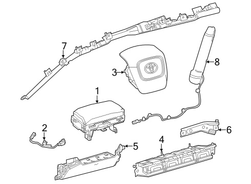 2025 Toyota bZ4X Air Bag Components Diagram