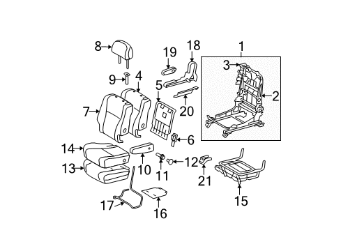 2013 Toyota Highlander Second Row Seats Diagram 6 - Thumbnail