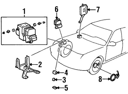 1999 Toyota Avalon ABS Components Diagram