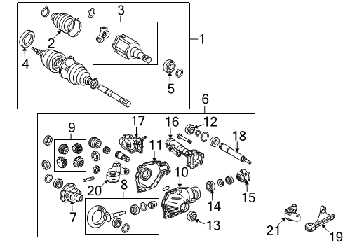 2019 Toyota Sequoia Carrier & Front Axles Diagram