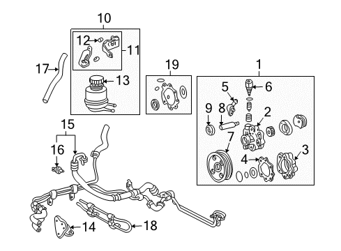 2004 Toyota Tundra P/S Pump & Hoses Diagram 2 - Thumbnail