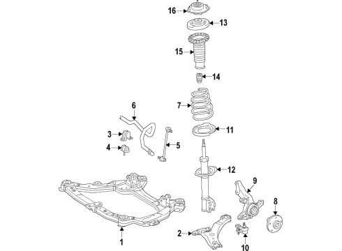 2024 Toyota Highlander Front Suspension Diagram