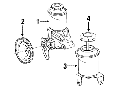 1989 Toyota Pickup P/S Pump & Hoses Diagram 3 - Thumbnail