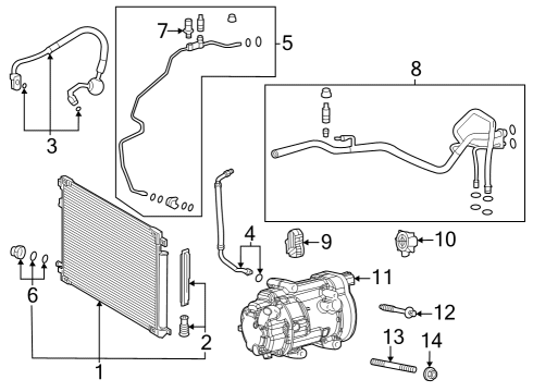 2025 Toyota Grand Highlander A/C Condenser, Compressor & Lines Diagram 3 - Thumbnail