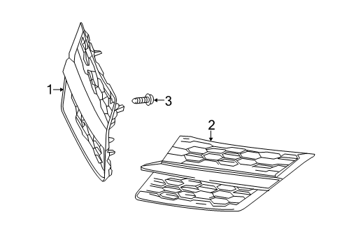 2015 Toyota RAV4 Grille & Components Diagram