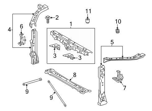 2025 Toyota Camry Radiator Support Diagram