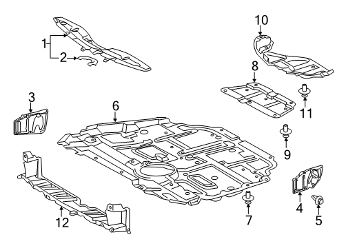 2015 Toyota Prius Splash Shields Diagram