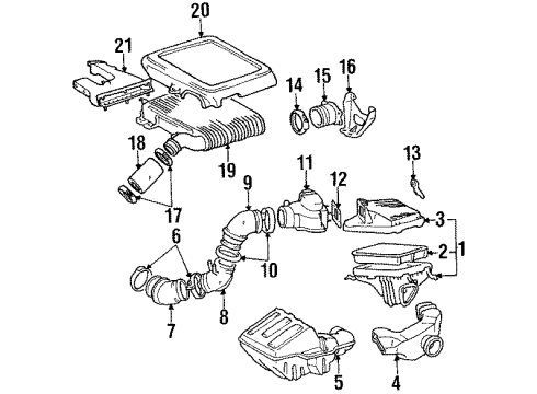 1990 Toyota Celica Air Filter Diagram for 17801-74020-83