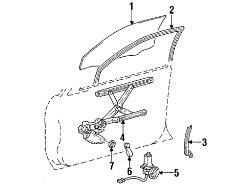 1996 Toyota Paseo Front Door Diagram