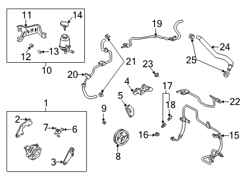 2002 Toyota Highlander P/S Pump & Hoses Diagram 3 - Thumbnail