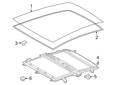 2024 Toyota Prius Prime Glass Roof Panel Diagram
