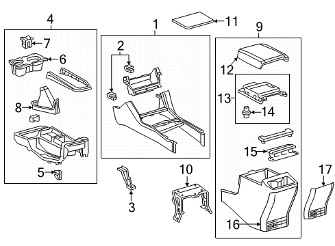 2019 Toyota Tacoma Console Diagram