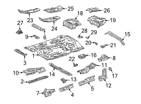 2004 Toyota Tundra Seat Belt Reinforcement, Driver Side Diagram for 61666-35010