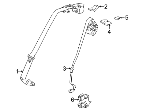 2024 Toyota Venza Rear Seat Belts Diagram