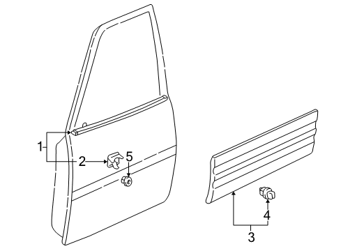 2000 Toyota RAV4 Exterior Trim - Front Door Diagram