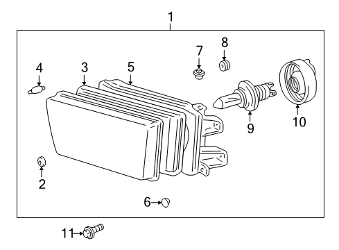 1999 Toyota 4Runner Headlamp Components Diagram