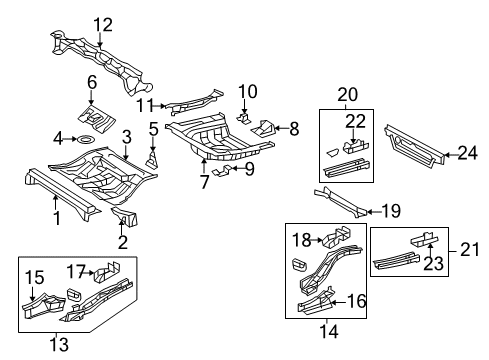 2007 Toyota Camry Rear Floor & Rails Diagram 2 - Thumbnail