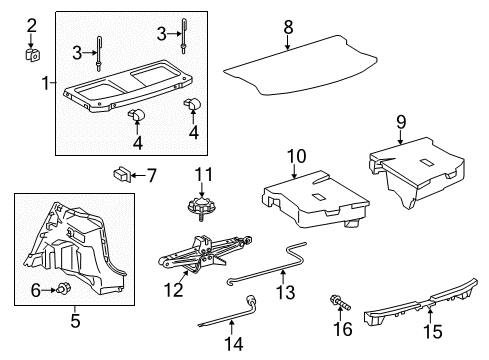 2012 Toyota Prius C Interior Trim - Rear Body Diagram