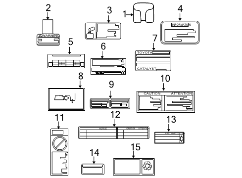 2007 Scion tC Information Labels Diagram
