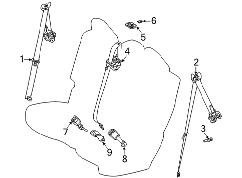 2024 Toyota Highlander Second Row Seat Belts Diagram 2 - Thumbnail