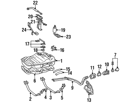 1996 Toyota Land Cruiser Skid Plate Diagram for 77606-60070