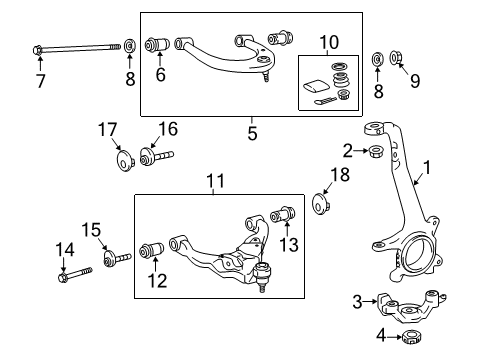 2016 Toyota Tacoma Front Suspension Components Diagram 2 - Thumbnail
