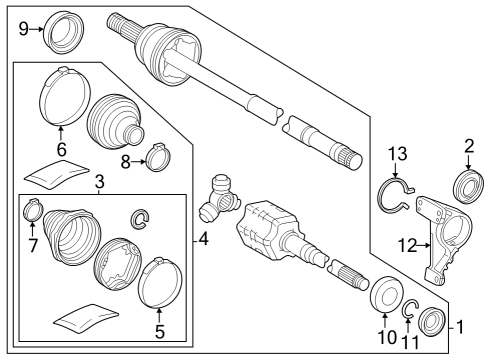 2025 Toyota GR Corolla Front Axle Diagram