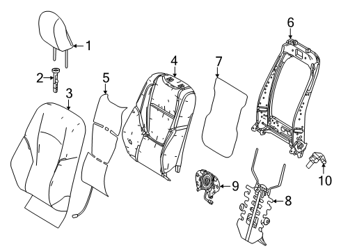 2025 Toyota Land Cruiser Cover Sub-Assembly, Front Seat Back Diagram for 71074-60T20-E8