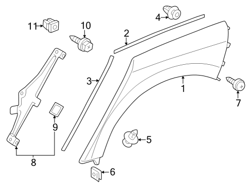 2025 Toyota GR Corolla Exterior Trim - Quarter Panel Diagram