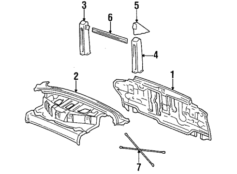 1997 Toyota Celica Mount Brace, Driver Side Diagram for 61088-0W010