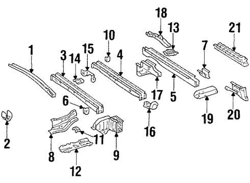 1991 Toyota Previa Rear Floor & Rails Diagram 2 - Thumbnail