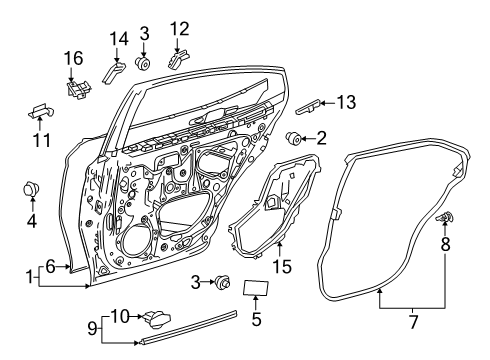 2025 Toyota Camry Door & Components Diagram 2 - Thumbnail