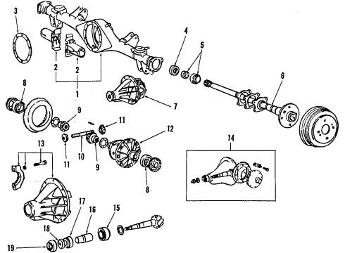 1984 Toyota Starlet Differential - Rear Diagram