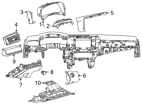 2025 Toyota Camry Instrument Panel Components Diagram 2 - Thumbnail