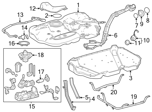 2024 Toyota Crown Tank Strap, Driver Side Diagram for 77602-30070