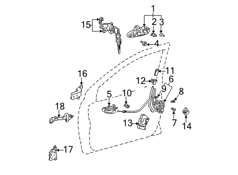 2006 Scion xB Glass Bolt, Front Diagram for 90084-10053